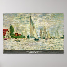 Sailing Regatta In Argenteuil By Claude Monet Poster
