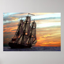 sailing towards sunset posters