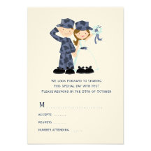Sailor and Bride Wedding RSVP Cards