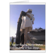 Sailor Kissing Nurse in San Diego Greeting Cards