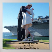 Sailor kissing nurse poster  Print