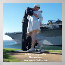 Sailor kissing nurse poster  Print