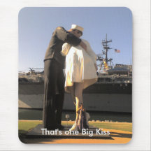 Sailor Kissing Nurse Statue in San Diego Mousepads