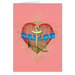 Sailor Love For lovers of sailors Anchor Heart Cards
