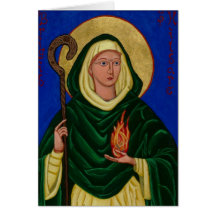 Saint Brigid with Holy Fire Greeting Card