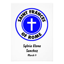 Saint Frances of Rome Personalized Invitations