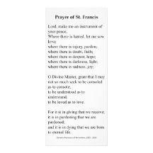 Saint Francis of Assisi Prayer Card Rack Card Template