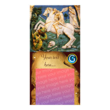 SAINT GEORGE, DRAGON & PRINCESS Sapphire Monogram Photo Card Template
