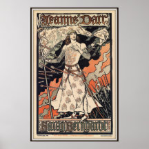 Saint Jeanne d'Arc, Sarah Bernhardt, 1899 Poster