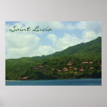 Saint Lucia Hillside Village Print