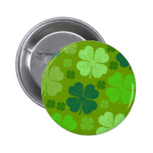 Saint Patrick Day Lucky Green Four Leaf Clovers Pin