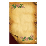 SAINT PATRICK'S DAY /Shamrocks on Brown Parchment Customised Stationery