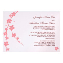 Sakura Branch Silhouette Invitation