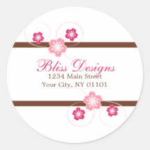 Sakura Business Address Labels Stickers