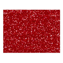 SALE! RED GLITTER POSTCARD-NOTE CARD-RECIPE CARD