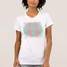 Salmon and Green Chevron Striped Zig Zags Shirt