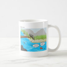 Salmon Cartoon For Fisherman Mugs