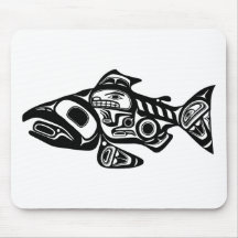 Salmon Native American Design Mousepads