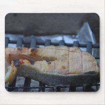 Salmon On Grill Mouse Pad