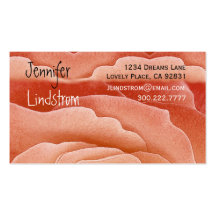 SALMON ORANGE Rose Business Card Template