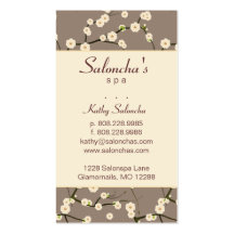 Salon Business Card spa cherry blossom cream