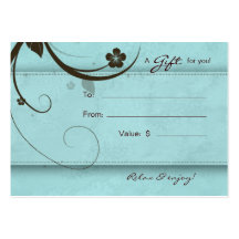 Salon Gift Card Spa Flower watery blue Business Card