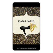 Salon Leopard Print Business Card Template
