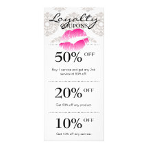 Salon Marketing Cards Beauty Lips Pink Custom Rack Card