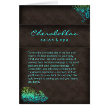 Salon Spa Brochure Turquoise Blue Green Greeting Cards