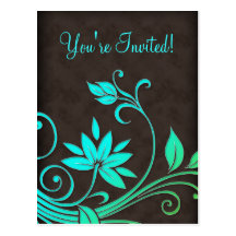 Salon Spa Floral Postcard Invitation BGB