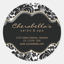 Salon Spa Sticker Bronze gold Damask