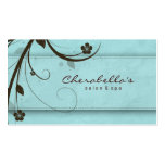 Salon Spa Watery Blue Floral Elegant Business Card Template