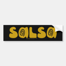 Salsa Dancing Gold Swirls Customisable Bumper Stickers