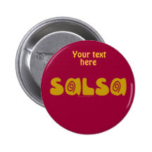 Salsa Dancing Gold Swirls Customisable Button