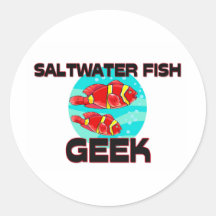 Saltwater Fish Geek Round Sticker