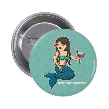 Salty Cosmopolitan Mermaid Button
