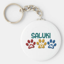 SALUKI Mum Paw Print 1 Key Chains