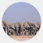 Salute elephants round sticker