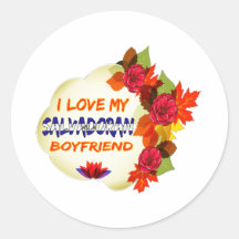 Salvadoran Boyfriend Design Round Stickers