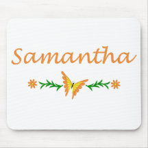 Samantha (Orange Butterfly) Mouse Pads
