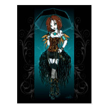 "Samara"  Steampunk Cyber Fairy Postcard