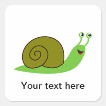 Sammy the Green Garden Snail Square Sticker
