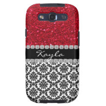 SAMSUNG 3 RHINESTONE LOOK Damask Design CASE