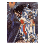 Samurai and Water Dragon Vintage Japanese Print Postcards