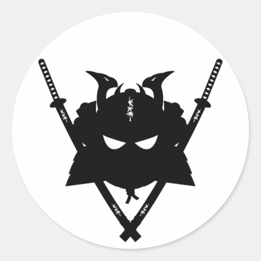Samurai Helmet & Swords Sticker | Zazzle