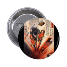 Samurai Painting, circa 1800's Button