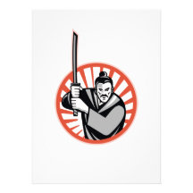 Samurai Warrior Sword Retro Custom Announcements