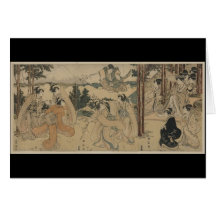 Samurai with Women and Mt. Fuji Background c.1801 Card