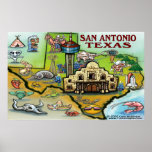 San Antonio TEXAS Map Print
