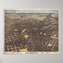 San Antonio TX Bird's Eye Panoramic Map 1873 Posters